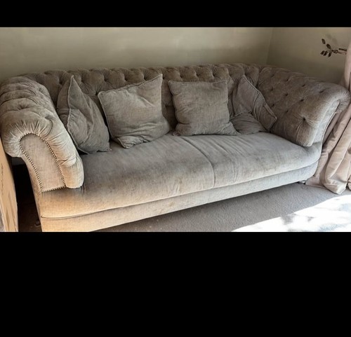 Grey velvet chesterfield style - grey, chesterfield-style