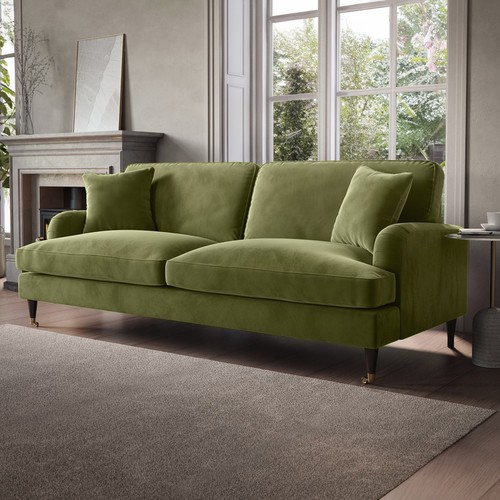 Olive green velvet - 4, seater