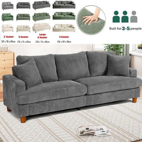 Seater 256cm corduroy sofa - 256cm,
