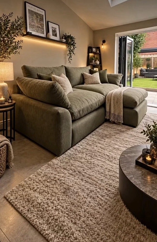 Sage green living room - room, couch