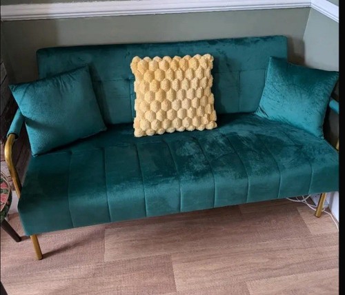 Emerald green sofa seats - green,