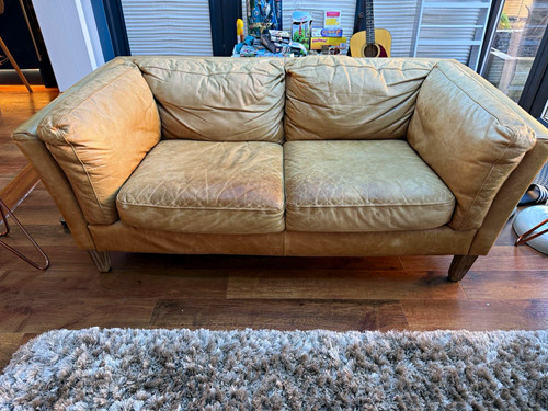 Hudson tan leather - tan, 2-seater