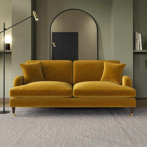 Mustard velvet seater - mustard, 3