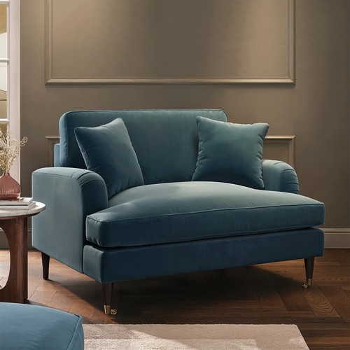 Blue velvet love seat - velvet, payton
