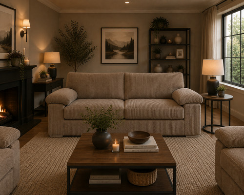 Coffee brown fabric seater - brown,