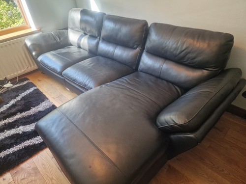 Leather chaise lounge sofa - chaise,