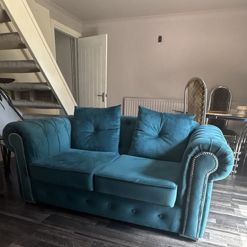 Scs green velvet seater sofa - green, 2