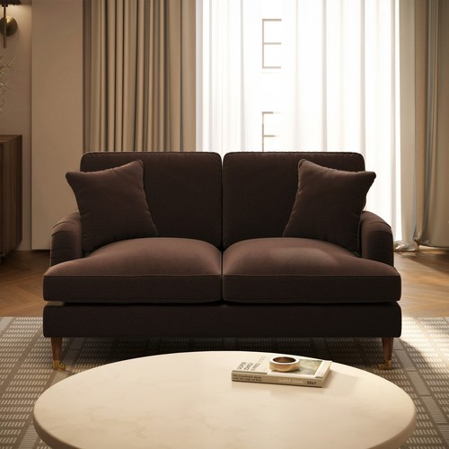 Brown chenille seater sofa - seater,
