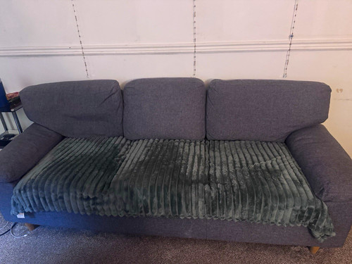 Grey fabric seater sofa - 3-seater,